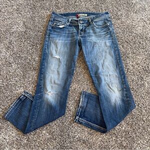 BKE Jeans Womens Size 34x29 Blue Kate Bootcut Stretch Distressed Denim